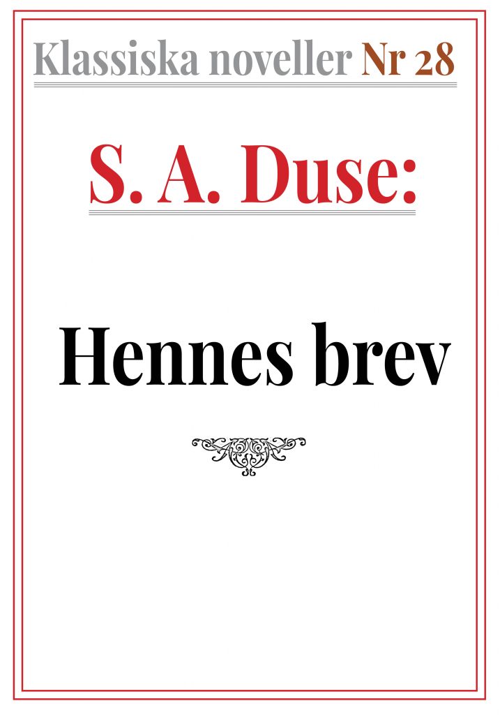 Book Cover: Klassiska noveller 28. S. A. Duse – Hennes brev. Berättelse från fronten