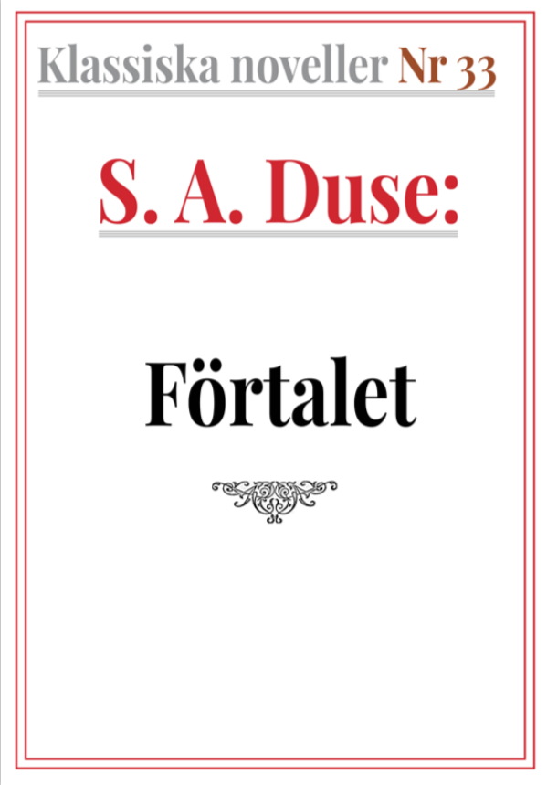 Book Cover: Klassiska noveller 33. S. A. Duse – Förtalet. Berättelse i dialog