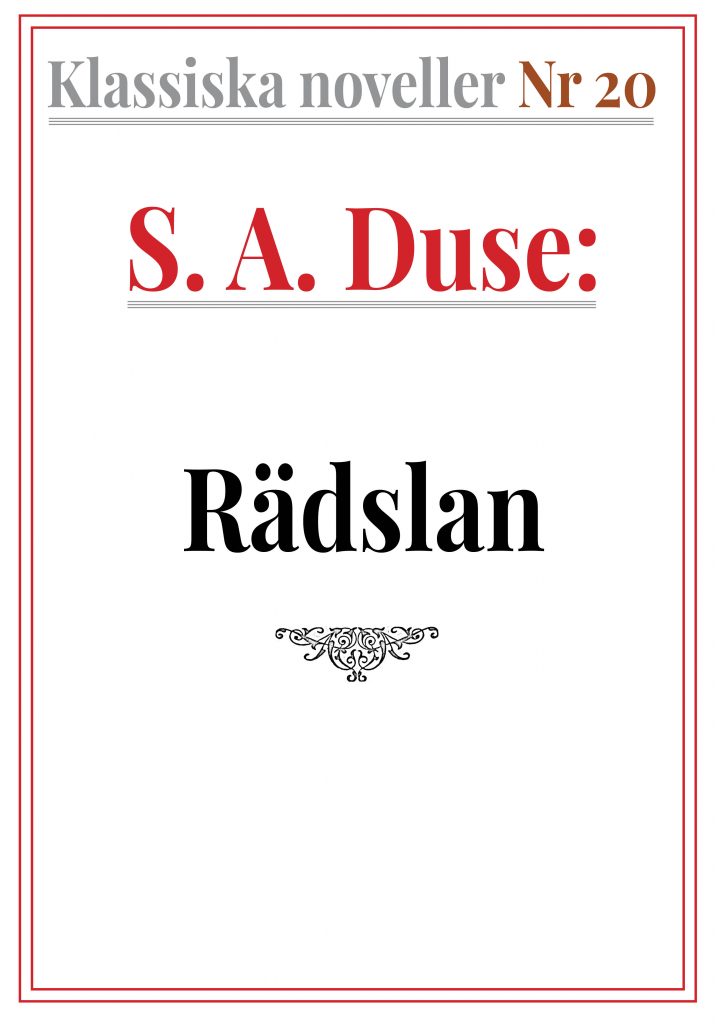 Book Cover: Klassiska noveller 20. S. A. Duse – Rädslan. Skiss